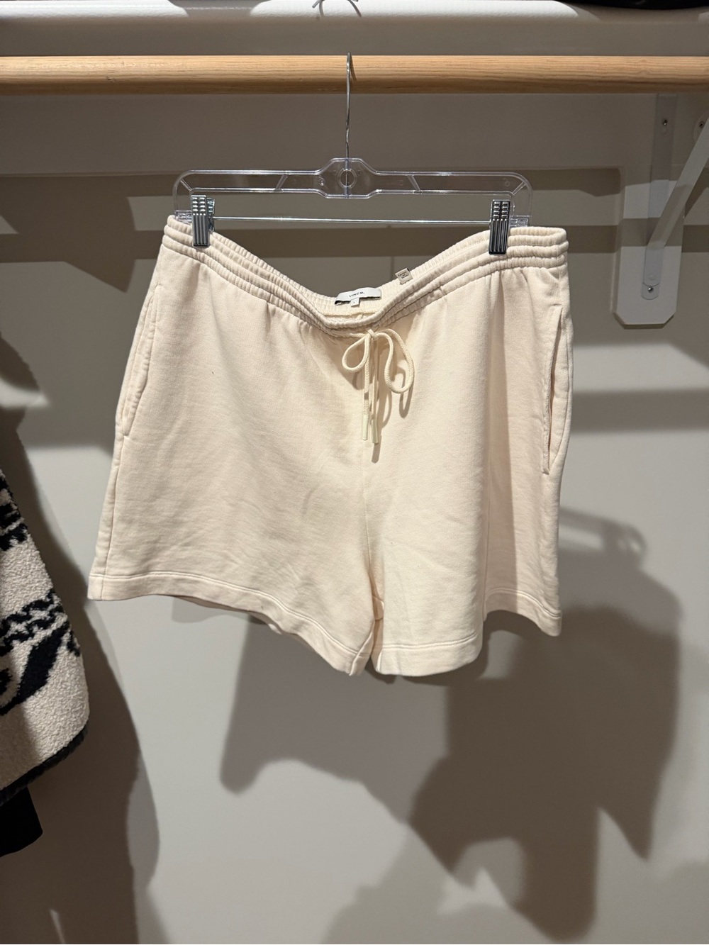 Vince High-Waist Cream Drawstring Shorts